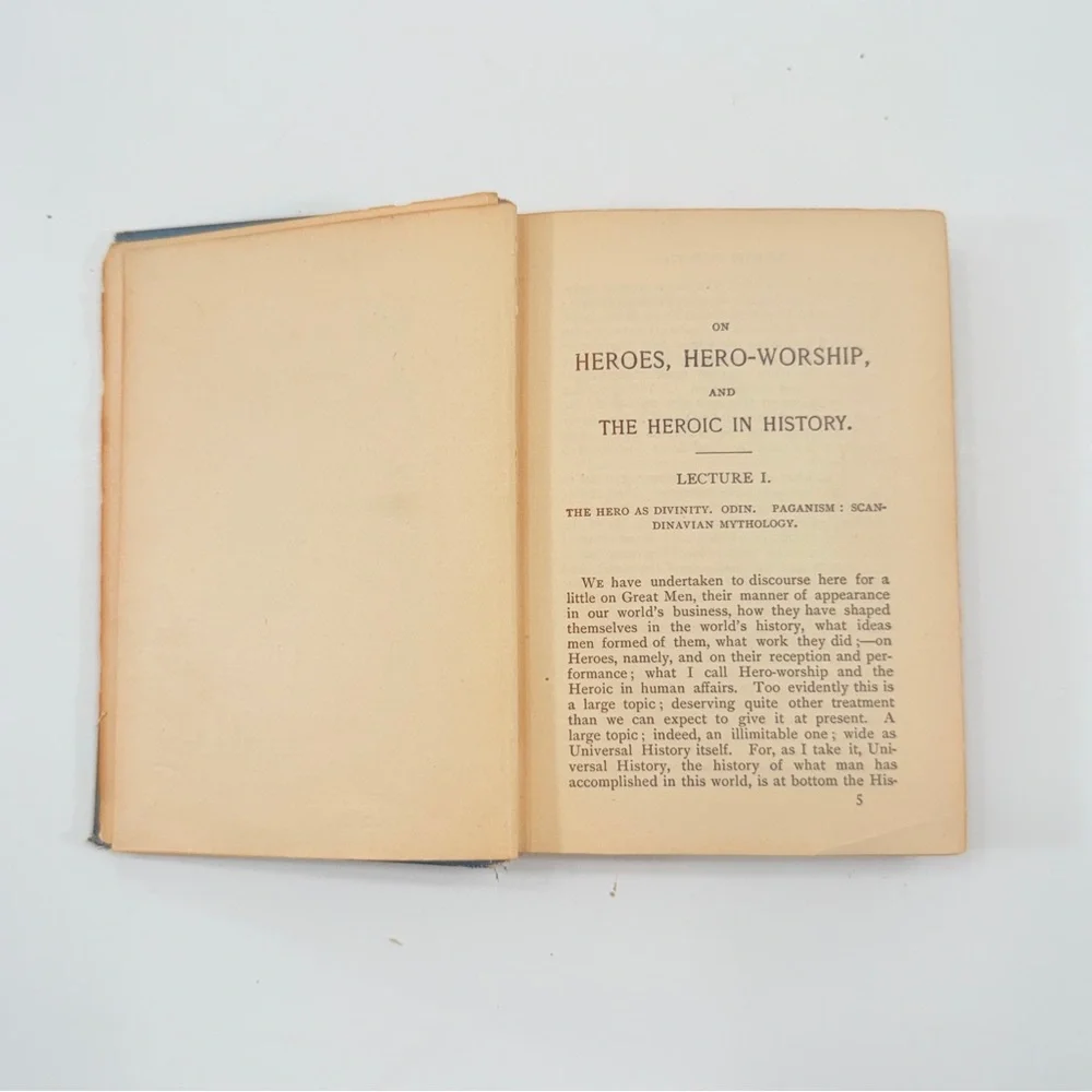 Antique 1895 Book, On Heroes, Hero-Worship and Heroic in History, Thomas Carlyle